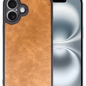 Newface İphone 16 Plus Kılıf Aras Deri Kapak - Taba