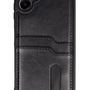 Newface Samsung Galaxy A06 Kılıf Sara Kartvizitli Deri Kılıf - Siyah