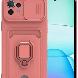 Newface Xiaomi Mi 11 Lite Kılıf Zuma Kartvizitli Yüzüklü Silikon - Pembe