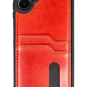 Newface Samsung Galaxy A06 Kılıf Sara Kartvizitli Deri Kılıf - Kırmızı