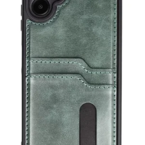 Newface Samsung Galaxy A06 Kılıf Sara Kartvizitli Deri Kılıf - Koyu Yeşil