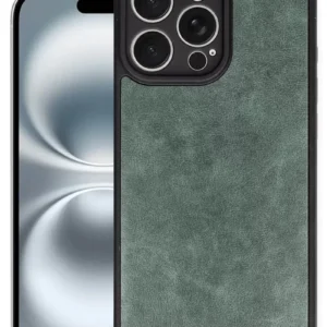 Newface İphone 16 Pro Kılıf Aras Deri Kapak - Koyu Yeşil