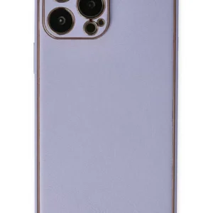 Newface İphone 13 Pro Max Kılıf Coco Deri Silikon Kapak - Açık Lila