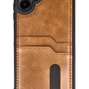 Newface Samsung Galaxy A06 Kılıf Sara Kartvizitli Deri Kılıf - Taba