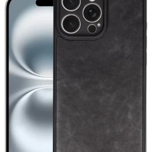 Newface İphone 16 Pro Max Kılıf Aras Deri Kapak - Siyah