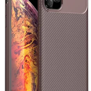 Newface İphone 11 Pro Kılıf Auto Focus Karbon Kapak - Kahverengi
