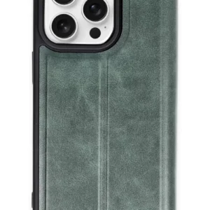 Newface İphone 14 Pro Kılıf Flip Cover - Koyu Yeşil