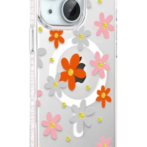 Joko Apple İphone 15 Floral Magsafe Kapak - Turuncu