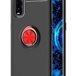 Newface Oppo Find X2 Kılıf Range Yüzüklü Silikon - Siyah-kırmızı