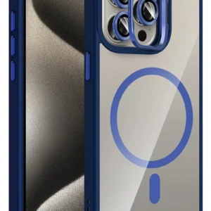Joko Apple İphone 15 Pro Max Remim Lensli Magsafe Standlı Kapak - Lacivert