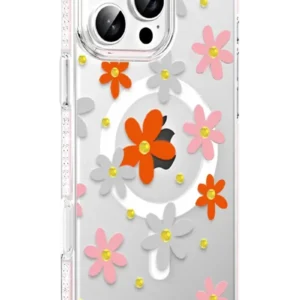 Joko Apple İphone 16 Pro Floral Magsafe Kapak - Turuncu