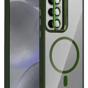 Joko Samsung Galaxy S25 Remim Lensli Magsafe Standlı Kapak - Koyu Yeşil