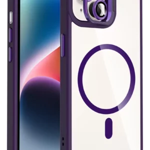 Joko Apple İphone 15 Plus Remim Lensli Magsafe Standlı Kapak - Derin Mor