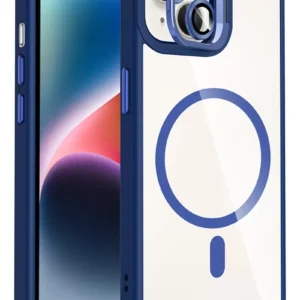 Joko Apple İphone 14 Remim Lensli Magsafe Standlı Kapak - Lacivert