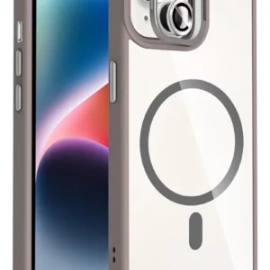 Joko Apple İphone 15 Plus Remim Lensli Magsafe Standlı Kapak - Titan Gri