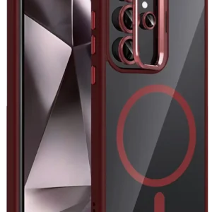 Joko Samsung Galaxy S25 Ultra Remim Lensli Magsafe Standlı Kapak - Bordo