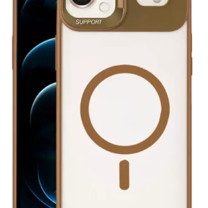 Joko Apple İphone 17 Air Remim Lensli Magsafe Standlı Kapak - Kahverengi