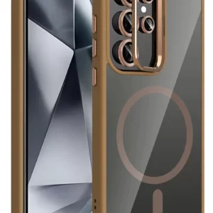 Joko Samsung Galaxy S24 Ultra Remim Lensli Magsafe Standlı Kapak - Kahverengi