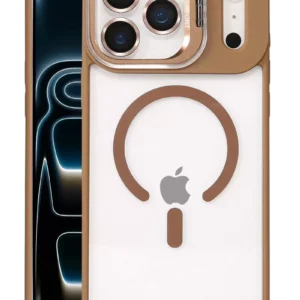 Joko Apple İphone 17 Pro Max Remim Lensli Magsafe Standlı Kapak - Kahverengi
