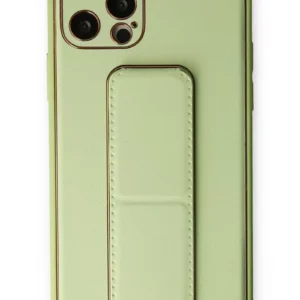 Newface İphone 12 Pro Kılıf Coco Deri Standlı Kapak - Su Yeşili