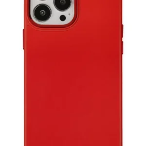 Newface İphone 13 Pro Max Kılıf Asya Deri Silikon - Kırmızı