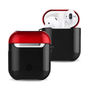 Newface Airpods 2 (2.nesil) 3in1 Kılıf - Siyah-kırmızı