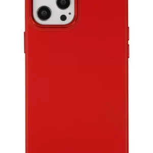 Newface İphone 12 Pro Max Kılıf Asya Deri Silikon - Kırmızı