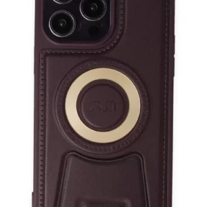 Newface İphone 14 Pro Kılıf Merkür Magneticsafe Standlı Kapak - Derin Mor