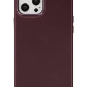 Newface İphone 12 Pro Max Kılıf Asya Deri Silikon - Mürdüm