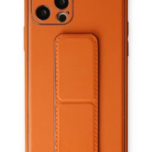Newface İphone 12 Pro Kılıf Coco Deri Standlı Kapak - Turuncu