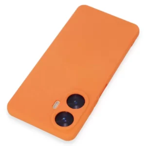 Newface Realme C55 Kılıf Nano İçi Kadife Silikon - Turuncu