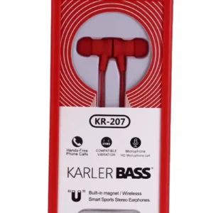 Karler Bass Kr-207 Mıknatıslı Kablolu Kulaklık - Kırmızı