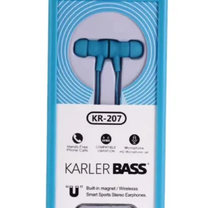 Karler Bass Kr-207 Mıknatıslı Kablolu Kulaklık - Mavi