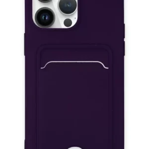 Newface İphone 14 Pro Kılıf Kelvin Kartvizitli Silikon - Derin Mor