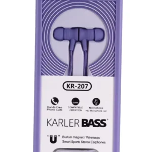 Karler Bass Kr-207 Mıknatıslı Kablolu Kulaklık - Mor