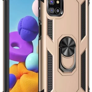 Newface Samsung Galaxy M51 Kılıf Sofya Yüzüklü Silikon Kapak - Gold