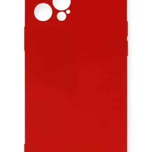 Newface İphone 12 Pro Max Kılıf Nano İçi Kadife Silikon - Kırmızı