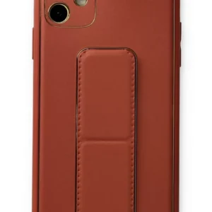 Newface İphone 12 Kılıf Coco Deri Standlı Kapak - Fuşya