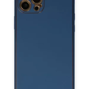 Newface İphone 12 Pro Max Kılıf Coco Deri Silikon Kapak - Açık Mavi