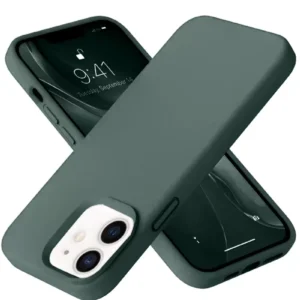 Newface İphone 12 Kılıf Nano İçi Kadife Silikon - Koyu Yeşil