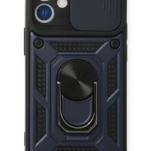 Newface İphone 12 Mini Kılıf Pars Lens Yüzüklü Silikon - Lacivert