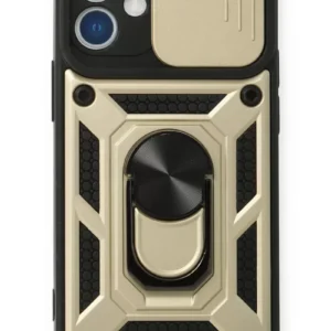 Newface İphone 12 Mini Kılıf Pars Lens Yüzüklü Silikon - Gold