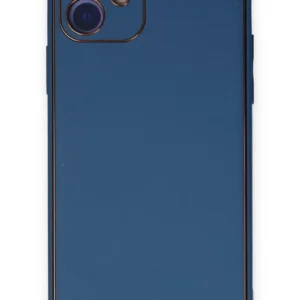 Newface İphone 12 Kılıf Coco Deri Silikon Kapak - Açık Mavi