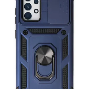 Newface Samsung Galaxy A72 Kılıf Pars Lens Yüzüklü Silikon - Lacivert