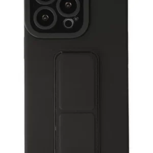 Newface İphone 14 Pro Kılıf Mega Standlı Silikon - Siyah