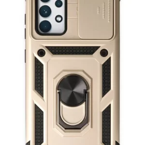 Newface Samsung Galaxy A72 Kılıf Pars Lens Yüzüklü Silikon - Gold