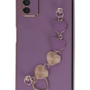 Newface Samsung Galaxy A03s Kılıf Esila Silikon - Mor