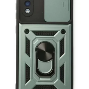 Newface Samsung Galaxy A02 Kılıf Pars Lens Yüzüklü Silikon - Yeşil