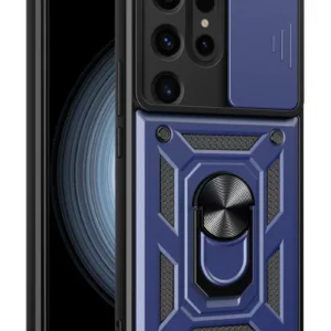 Newface Samsung Galaxy S24 Ultra Kılıf Pars Lens Yüzüklü Silikon - Lacivert