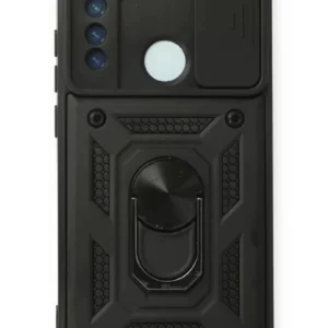 Newface Xiaomi Redmi Note 8 Kılıf Pars Lens Yüzüklü Silikon - Siyah